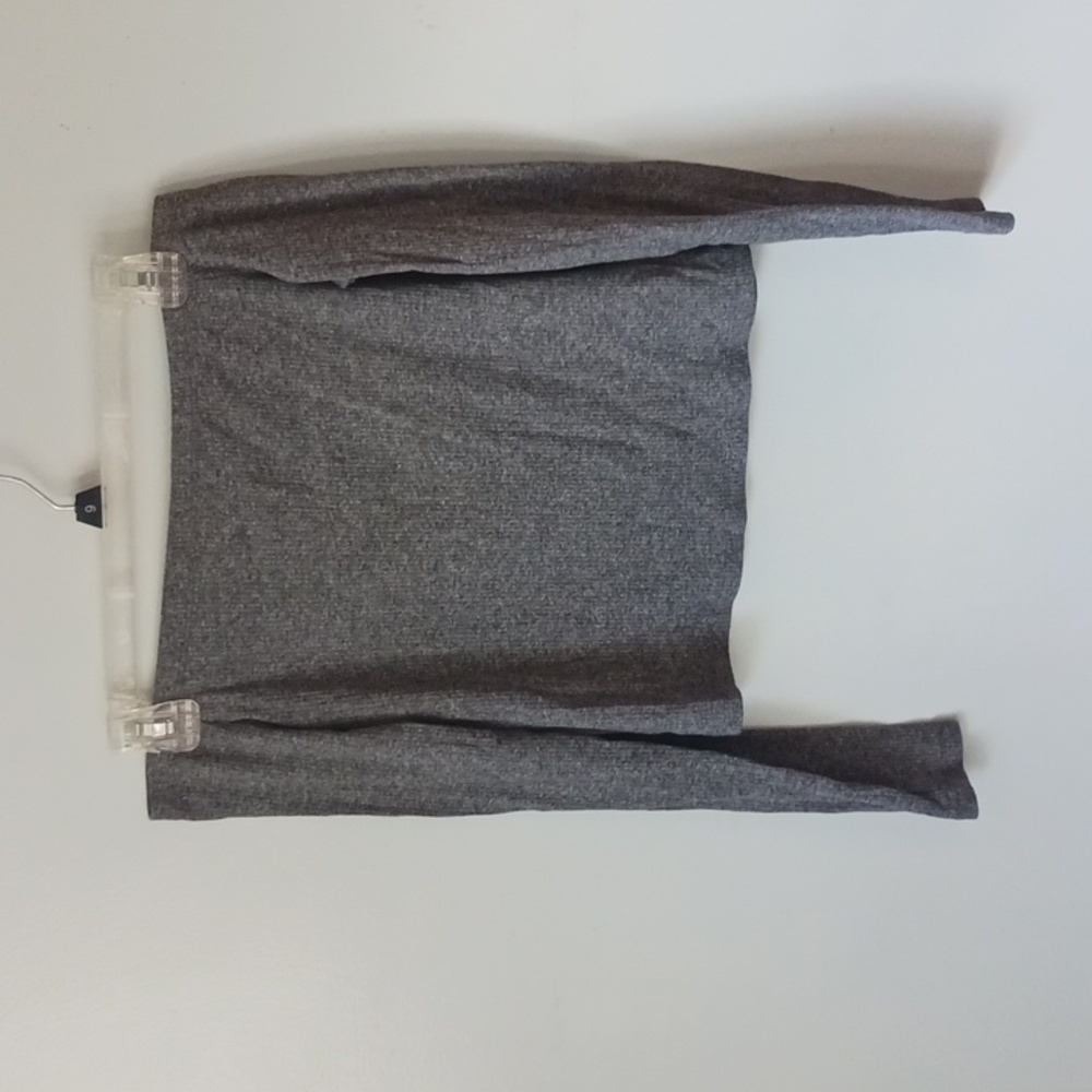 Cropped, off the shoulder long sleeve top